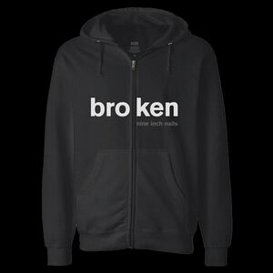 Offical Nine Inch Nails 𝐁𝐑𝐎𝐊𝐄𝐍 Zip UP Hoodie XL RARE Marilyn Manson KMFDM